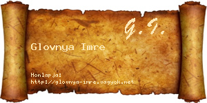 Glovnya Imre névjegykártya